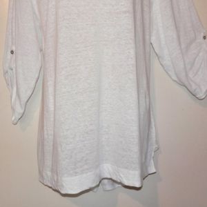 Adrienne Vittadini white linen tunic